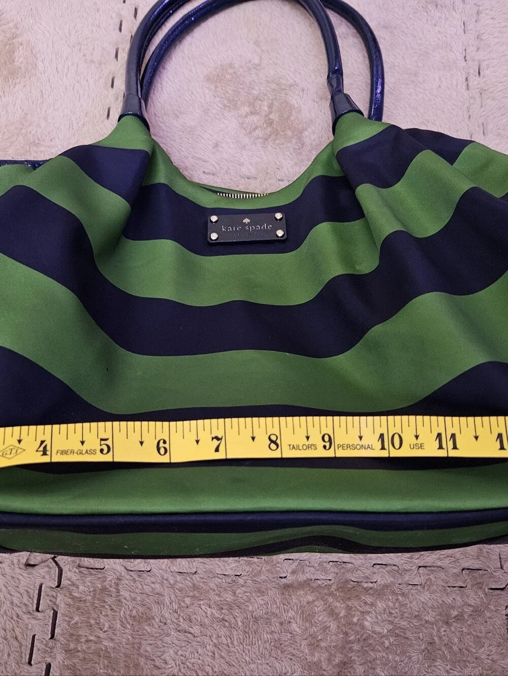 kate spade Green and Navy Jubilee diaper bag Wide Stripe Tote